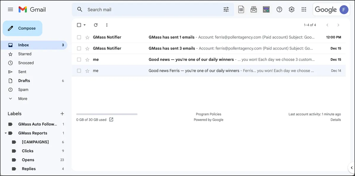 Sender just gets the notification