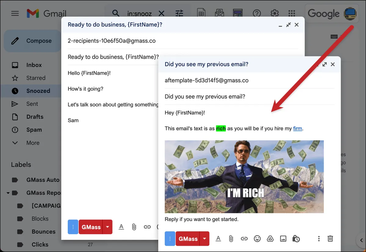 Compose your email