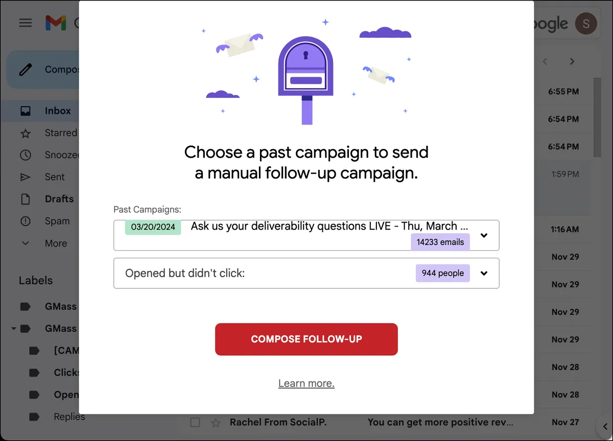 Segmented campaigns in GMass