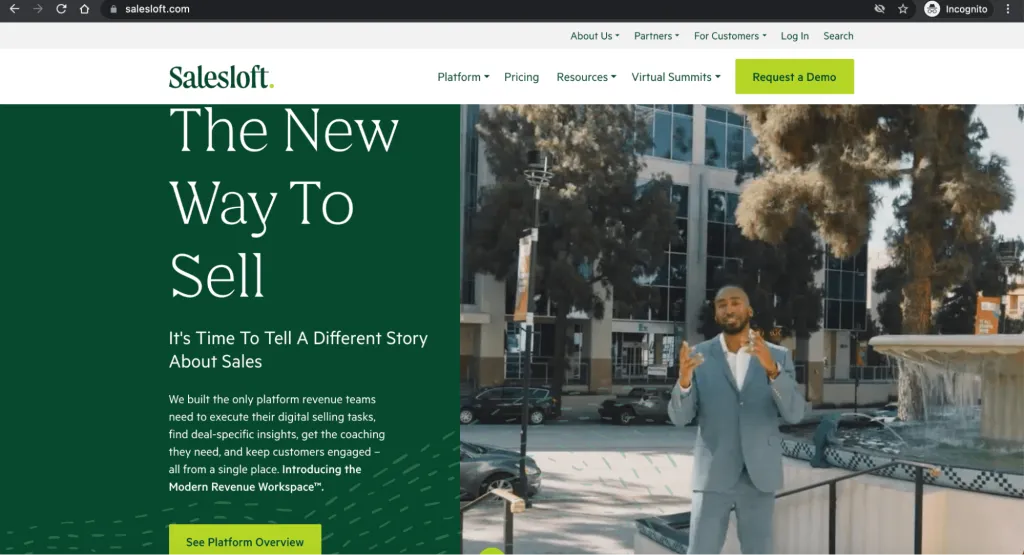 Salesloft home page