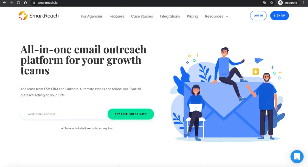 SmartReach home page