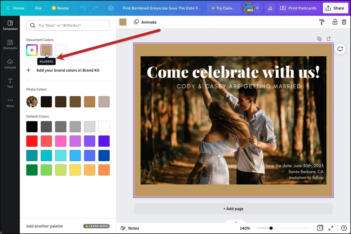 Get the color hex code from Canva