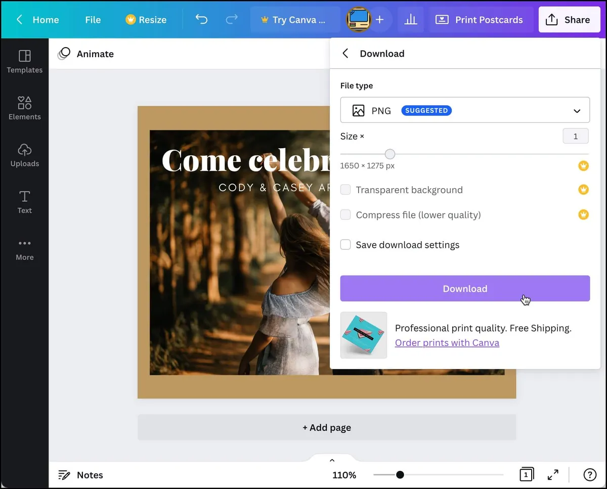 Download from Canva