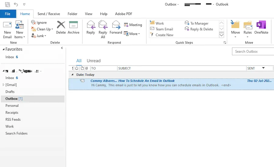 select email to reschedule