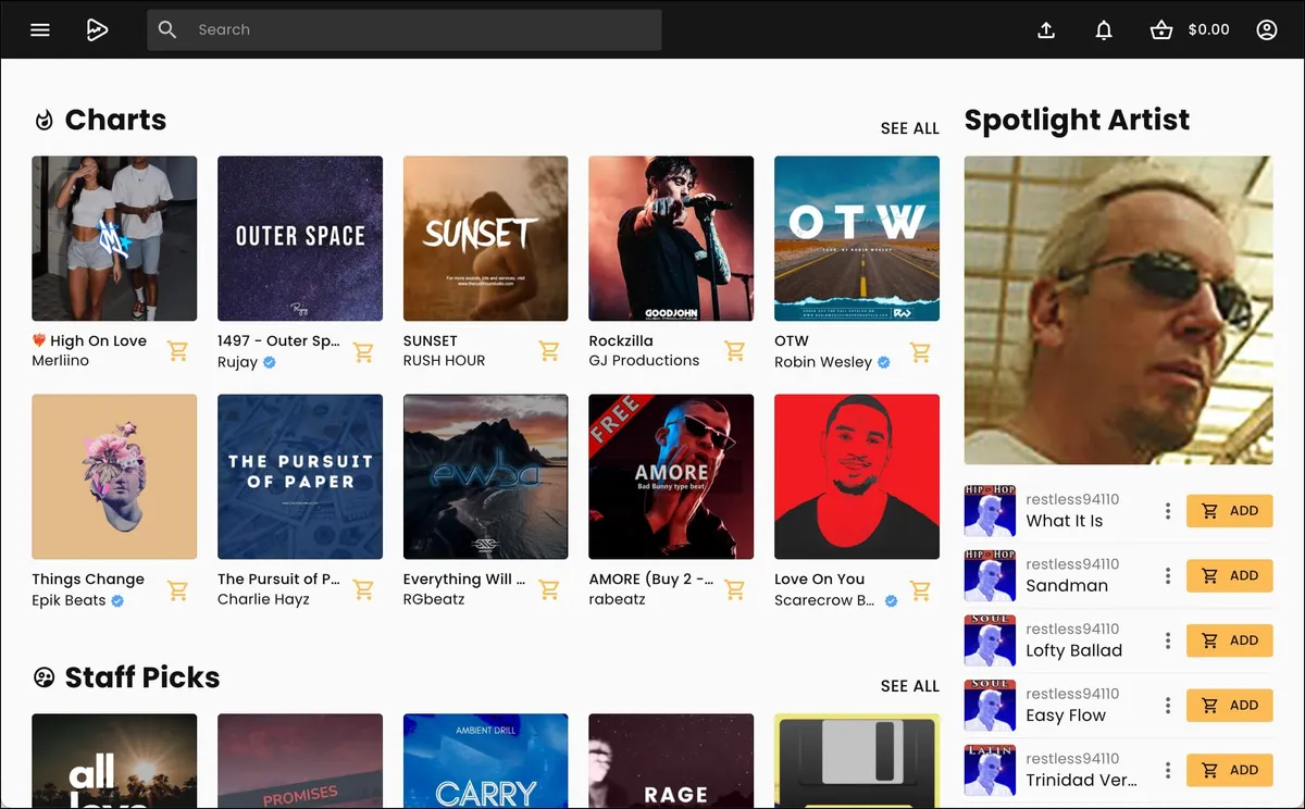 Soundee marketplace for beat makers