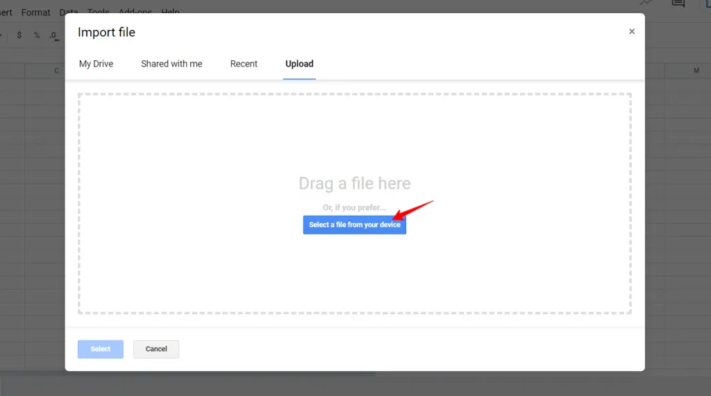 upload csv