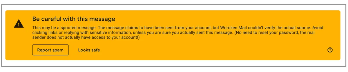 email warning