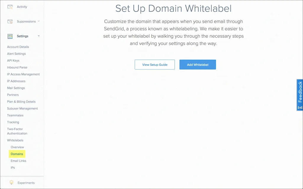 Sendgrid Domain Whitelabel