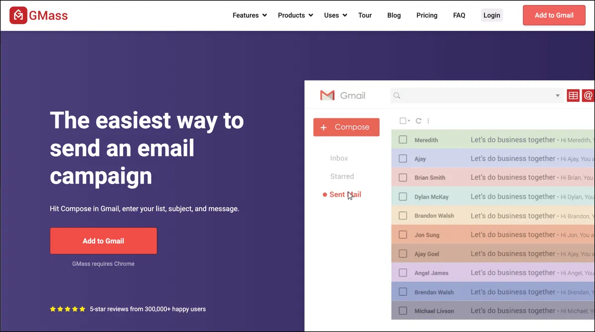 GMass is the best option for sending bulk mail in Gmail