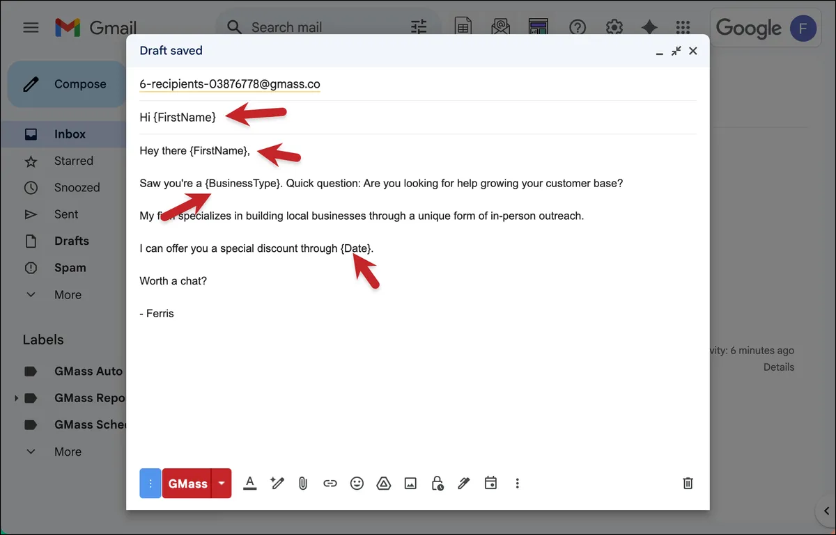 Use mail merge tags