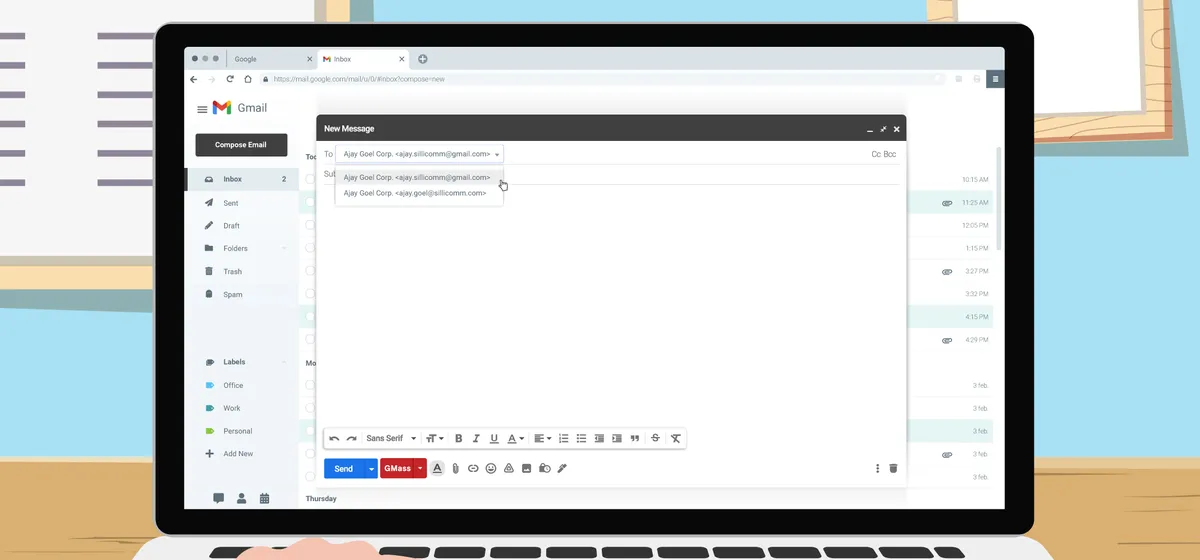 How to set the From Address for a Gmail mail merge campaign