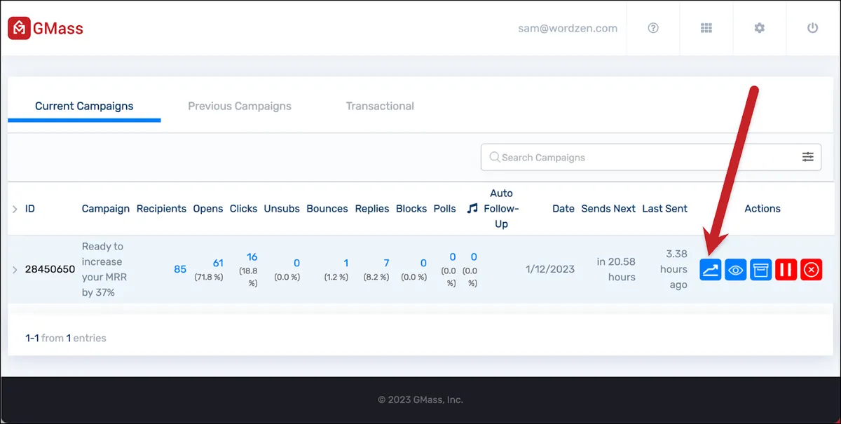 Link to the web-based report in the dashboard