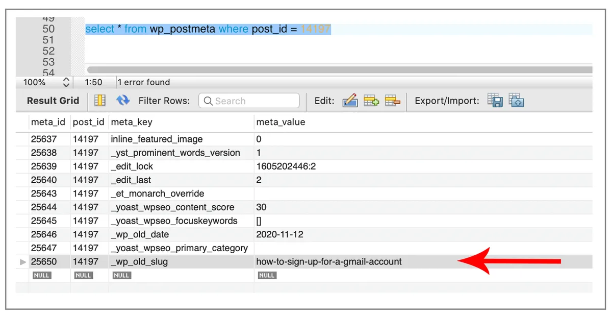 MySQL query for wp_postmeta