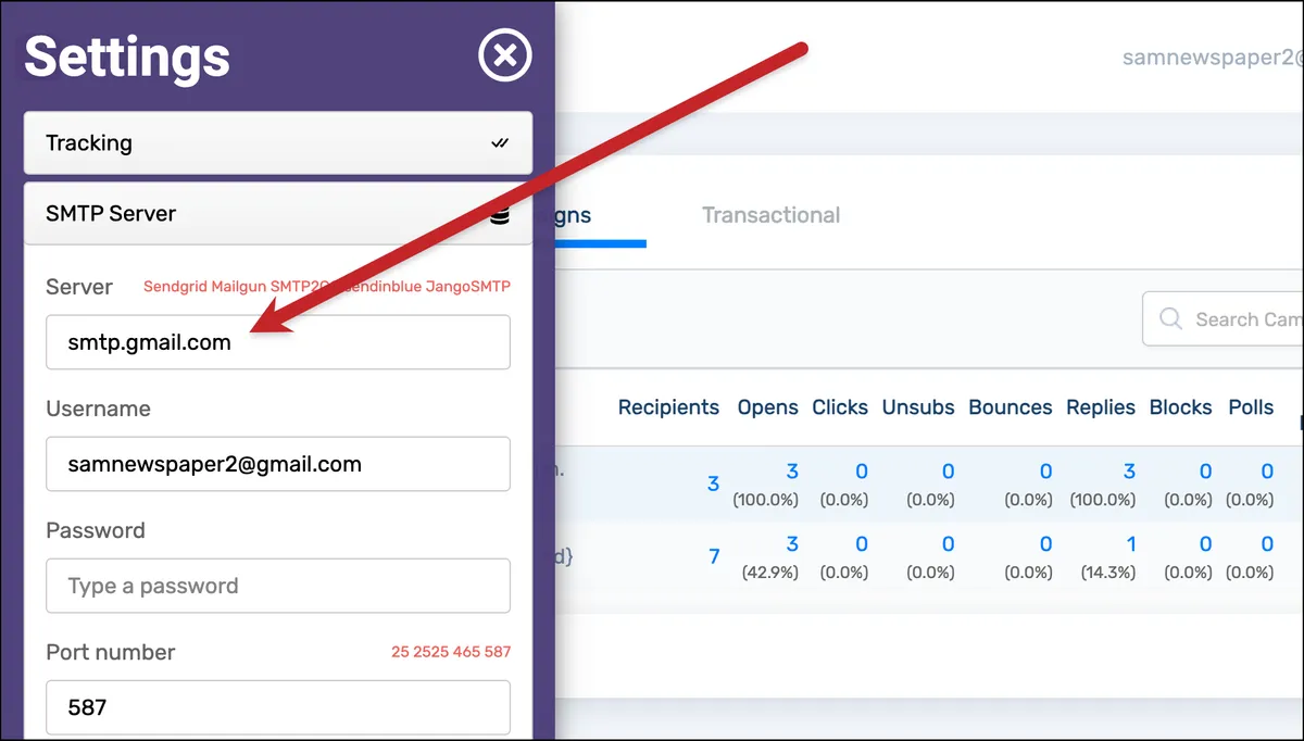 Adding Gmail's endpoint