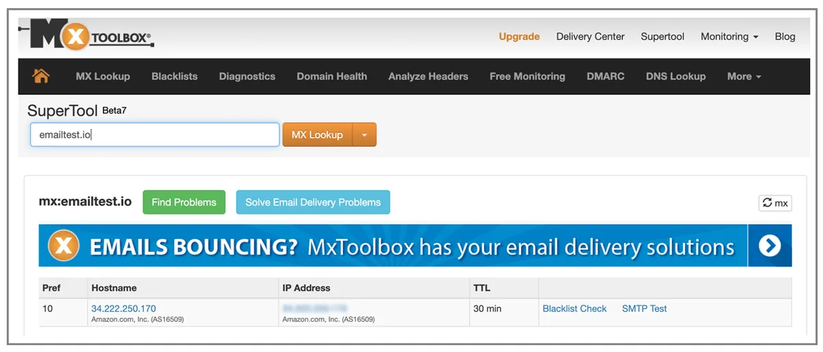 MX Toolbox proof