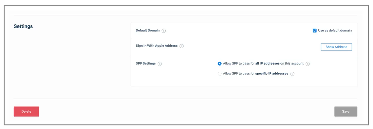 SendGrid Settings
