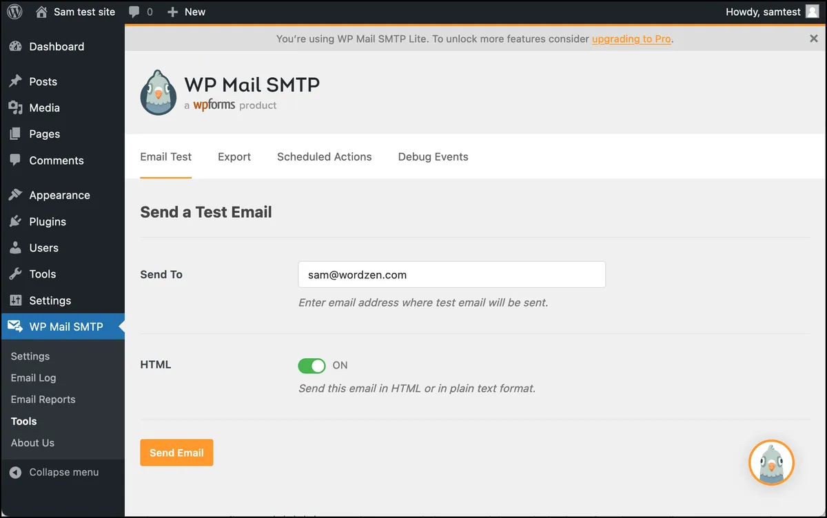 Send a test email