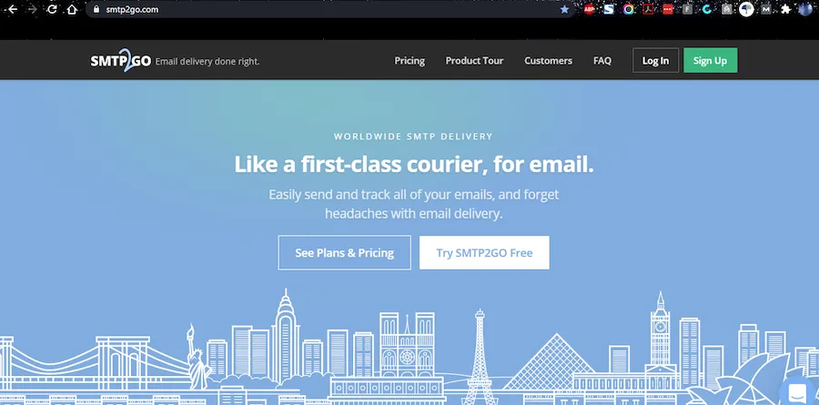 SMTP2GO homepage