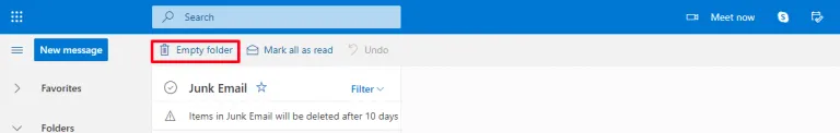 empty folder outlook