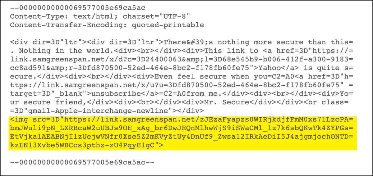 My open tracking pixel is HTTPS