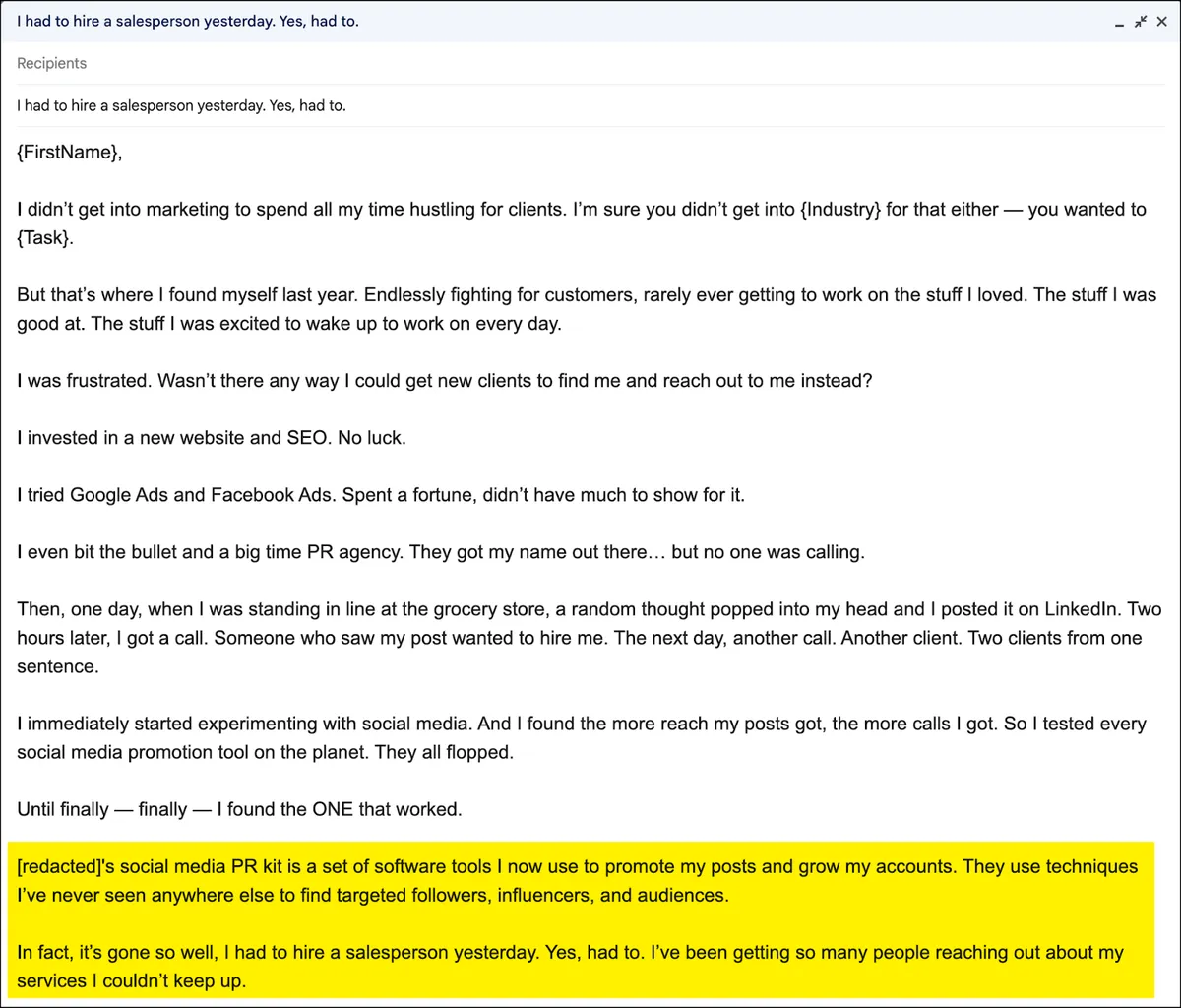 Star Story Solution: Revised email solution