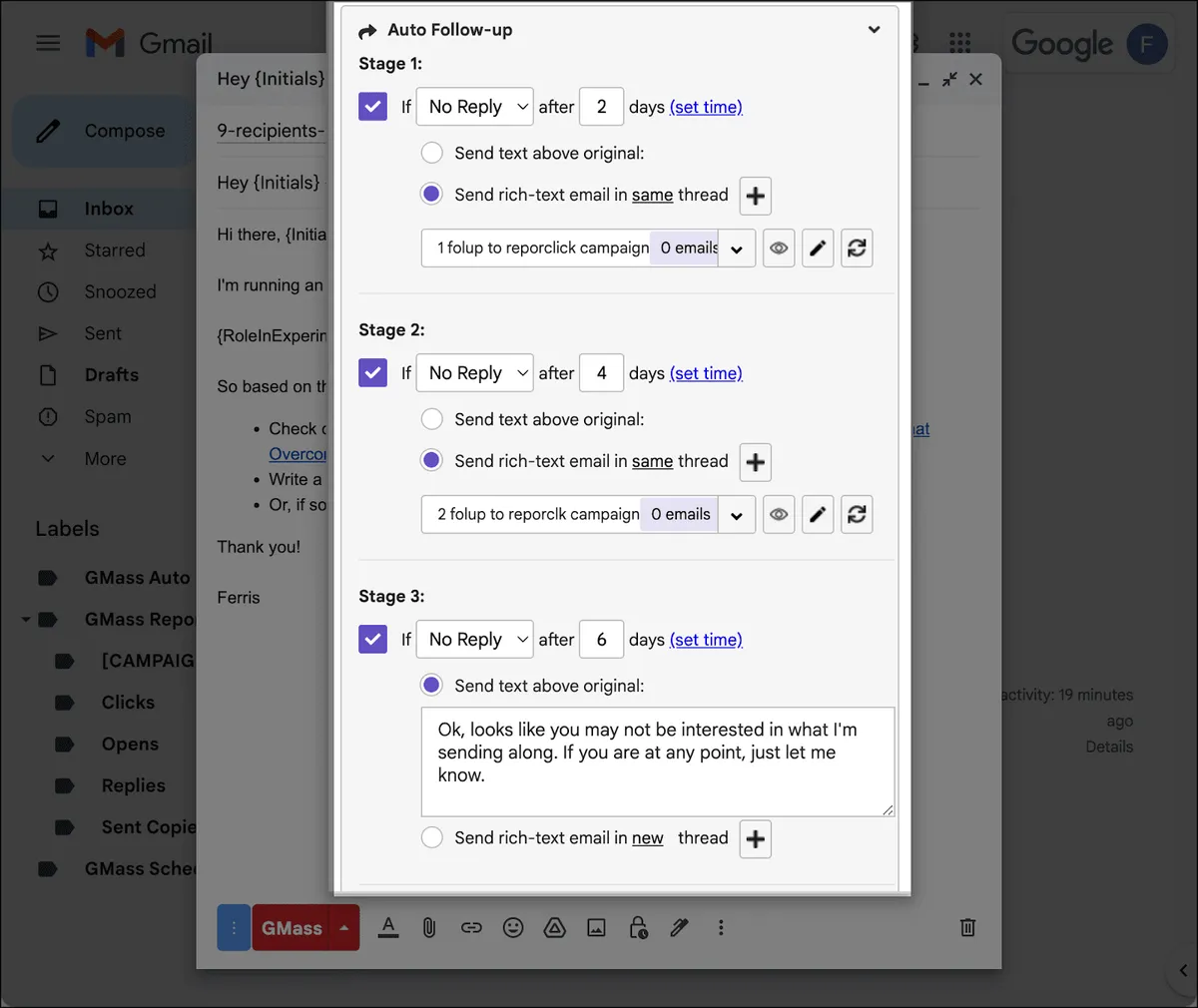 Set up your auto follow-up sequence