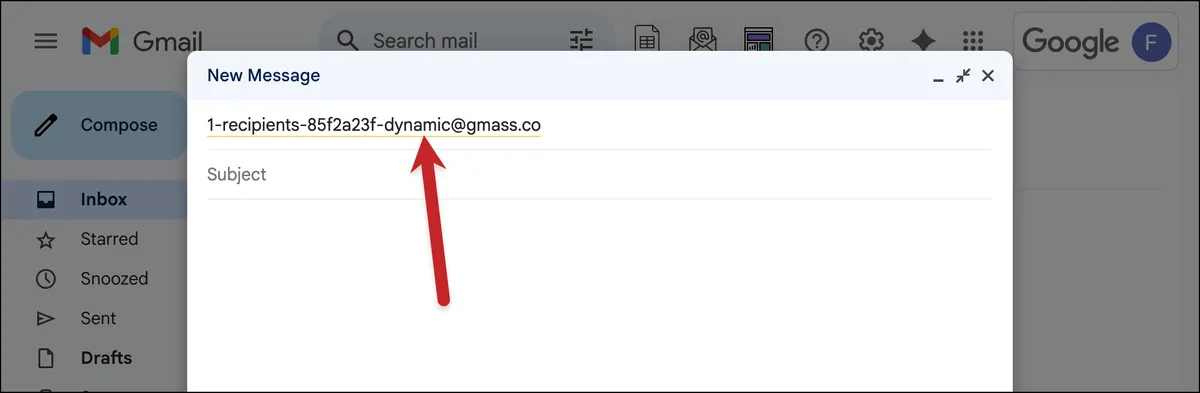 Change the email address to make it dynamic