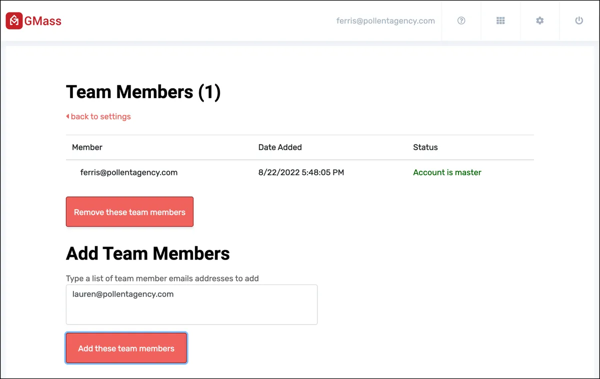 Add team members