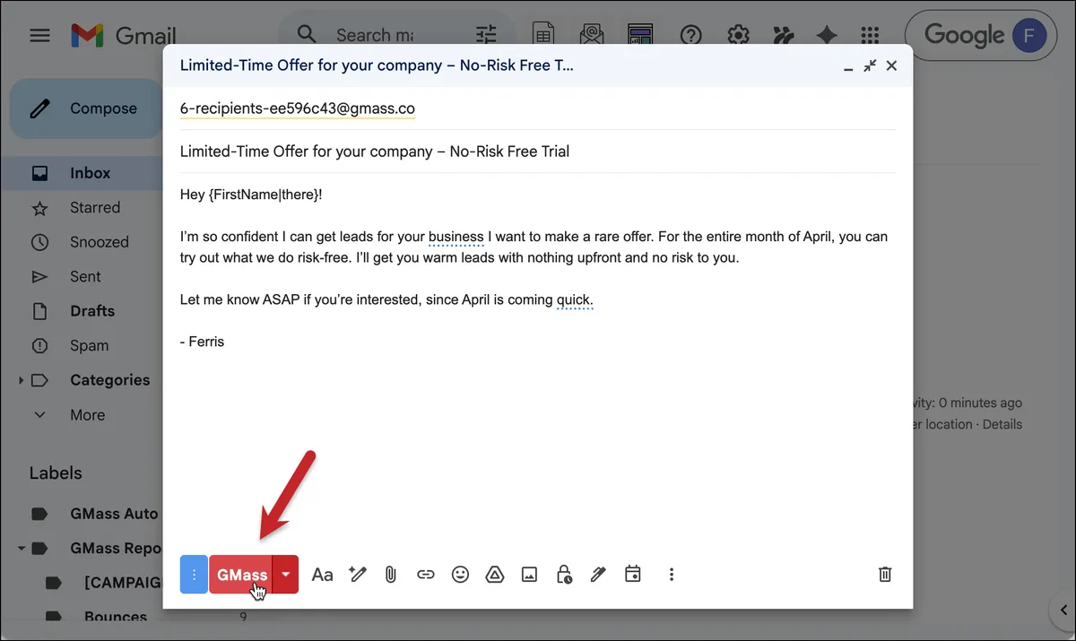 Send your campaign normally