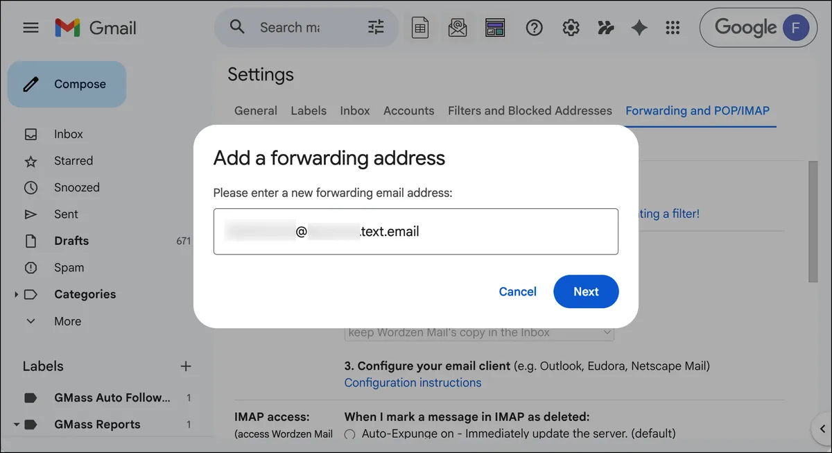 Type in your text.email address