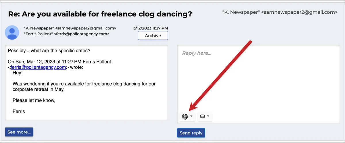 Using ChatGPT for fast replies
