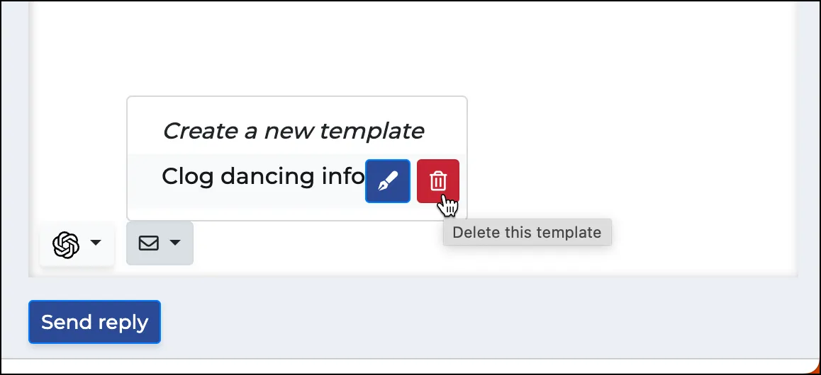 Delete template