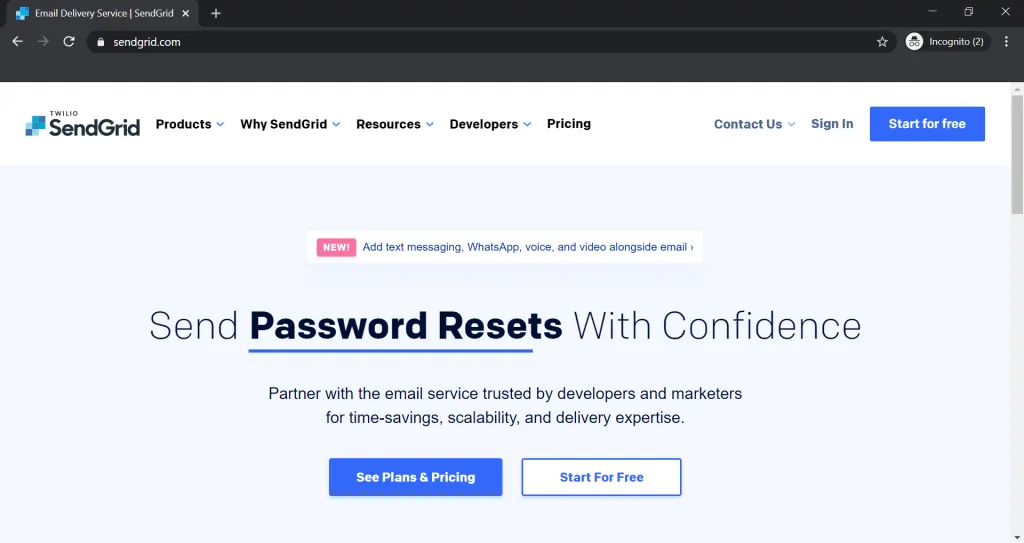 Transactional Email Platform SendGrid
