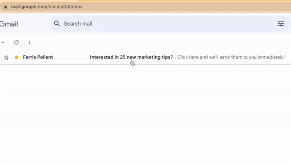 GIF of triggered email in action