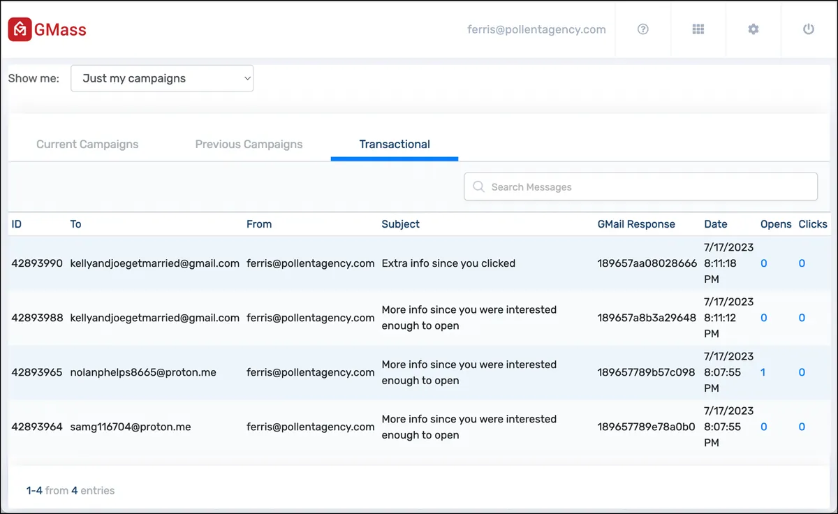 Analytics are in the Transactional section