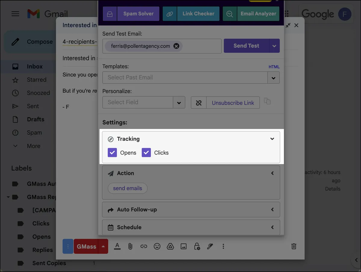 Make sure you're tracking opens and/or clicks