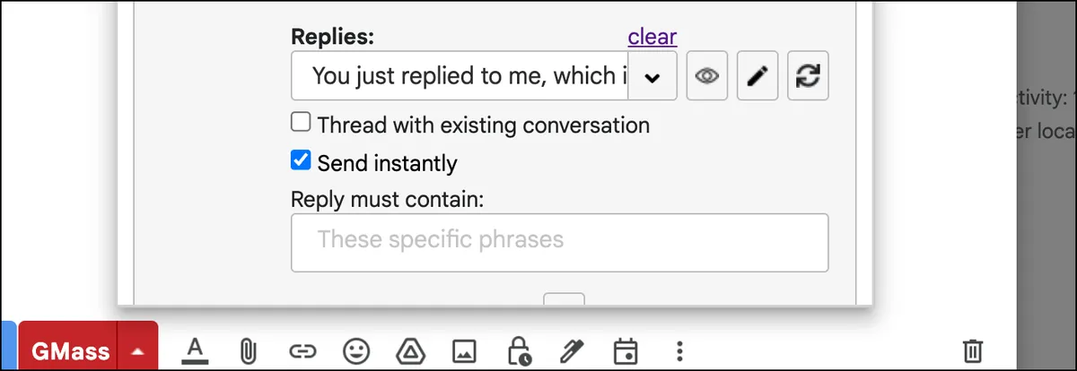 Triggered email that goes out on a reply