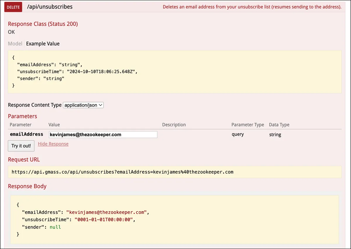 Removing an address from my unsubscribe list