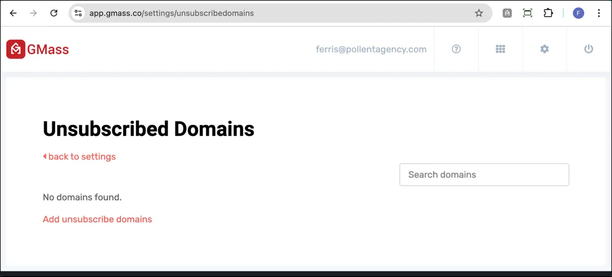 Seeing my domain was unsubscribed