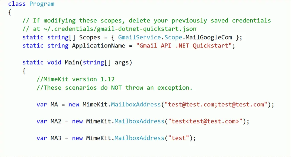 Upgrading MimeKit broke our email address parser