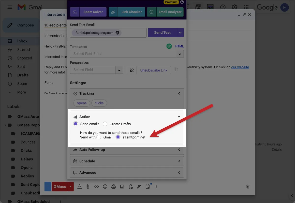 Apply to use OUR own SMTP services and overcome Gmail's limits