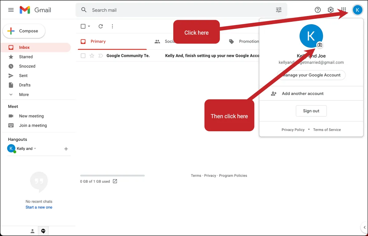 Where to click to set your photo