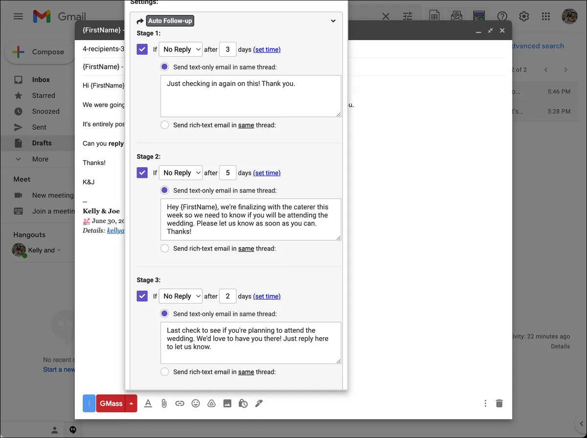 Use auto follow-ups to get more RSVPs