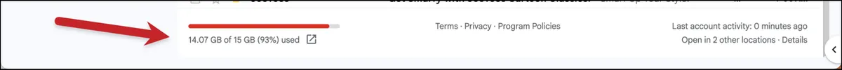 See your account storage