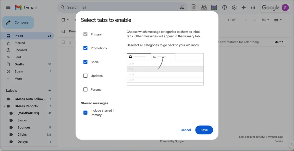 Choose the tabs in this screen