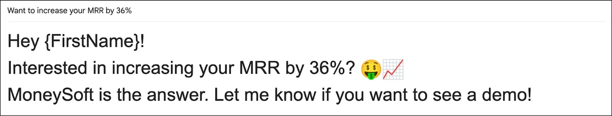 Using a huge font can get you sent to spam