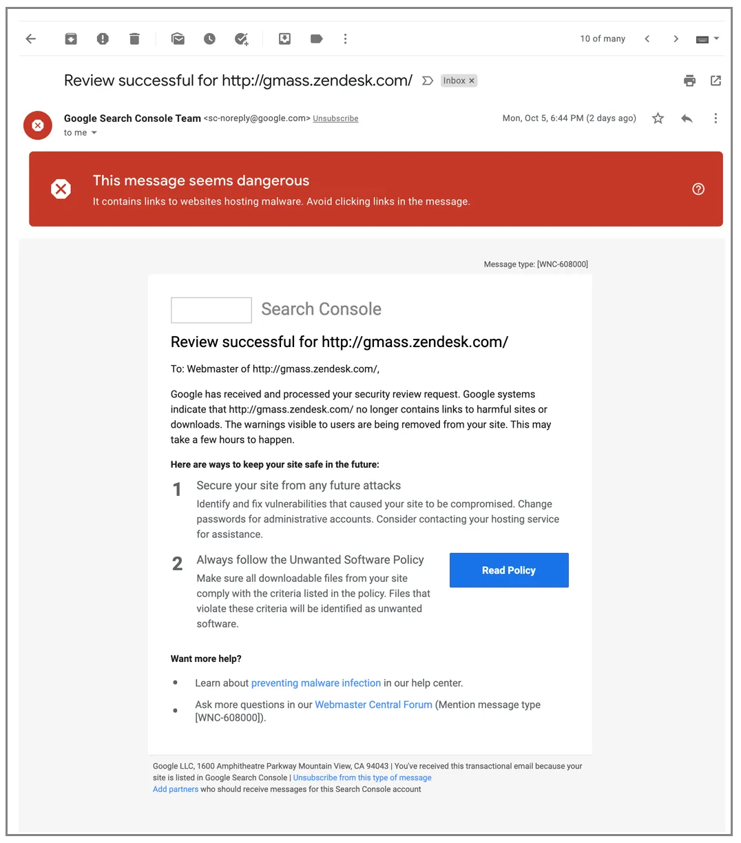 Google review successful